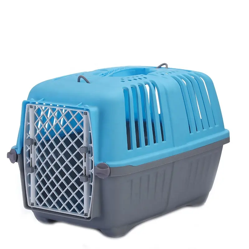 Caja de transporte portátil para mascotas, transportador de viaje de plástico duradero para animales pequeños, gatos y perros