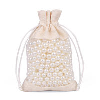 Sacs cadeaux miniatures en faux jute personnalisés avec double cordon de serrage, 6 couleurs, logo personnalisé pour fêtes et anniversaires