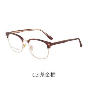 Lunettes Falaier pour hommes, monture intégrale TR90, noir et or, style rétro classique, verres anti-lumière bleue, 53 mm, lunettes optiques professionnelles - Product Image 5