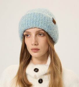 <span class=keywords><strong>Bonnet</strong></span> tricoté à la machine pour <span class=keywords><strong>femme</strong></span>, couleur bleu Islande mélangée, nouvelle collection automne-hiver, <span class=keywords><strong>chaud</strong></span>, protection des oreilles, broderie en laine, grande taille 52-54cm - Product Image 3