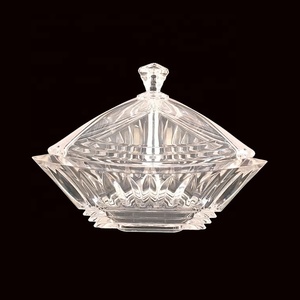 Home Decoration Clear Transparent Crystal Plastic Single Candy Bowl Acrylic Candy Fruit Bowl With Lid
