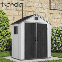 Abri de jardin extérieur KENDA OEM en plastique 6x4 pieds, 32 % moins de vis pour un montage facile