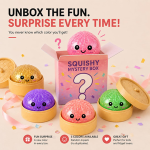 Jouet anti-stress souple et mignon en forme de boulette Bao Bun avec boîte de cuisson vapeur, balles anti-stress imprimées UV, jouet de décompression moelleux pour le stress - Product Image 6