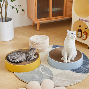 Bac à gratter pour <span class=keywords><strong>chat</strong></span> rond, écologique, de luxe, personnalisé en usine, en <span class=keywords><strong>carton</strong></span> ondulé avec coque extérieure en plastique - Product Image 6