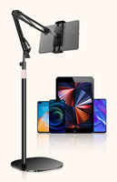 Support de téléphone portable et tablette métallique pour lit, avec bras télescopique articulé, réglable en hauteur et orientable, rétractable, pour diffusion en direct