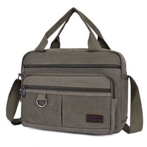 Sac à bandoulière en toile de haute qualité, petit sac à outils, multi-poches, kaki, sac messager pour homme - Product Image 6