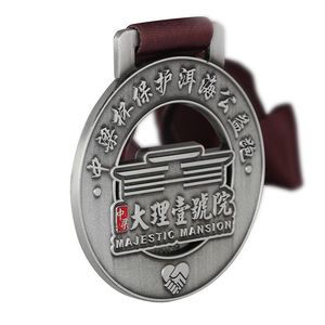 Custom Medal Factory Custom Hollow Round Public Welfare Medal Antique Silver for <strong>Charity</strong> Event Souvenir <strong>Gift</strong> - Product Image 3