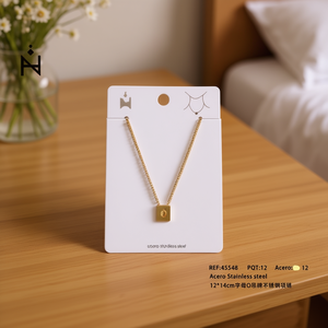 Collana con Ciondolo a Forma di Lettera O in Acciaio Inossidabile 12x14cm, Gioiello alla Moda Stile Collare con Catena - Product Image 2