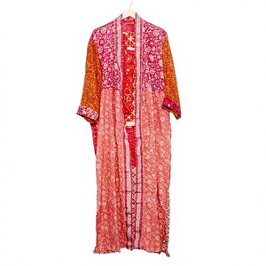 Kimono Floral de Seda al por Mayor a Bajo Precio, Traje de Baño, Ropa de Dormir, Cuello en V, con Cordón, Largo, 100% Satén de Seda, para el Día de la Madre, Dama de Honor - Product Image 1