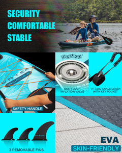 MYBOAT บอร์ดซัพเปอร์คุณภาพพรีเมียมแบบเป่าลม เทคโนโลยีการเชื่อมด้วยความร้อน สำหรับทุกระดับความสามารถ รุ่น MY07 ดีไซน์แบบเป่าลม - Product Image 4