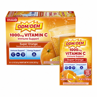 Poudre de mélange pour boisson OEM Vitamine C 1000mg saveur Orange avec Zinc et Vitamine D – Complément pour le soutien immunitaire et l'énergie – Sachet