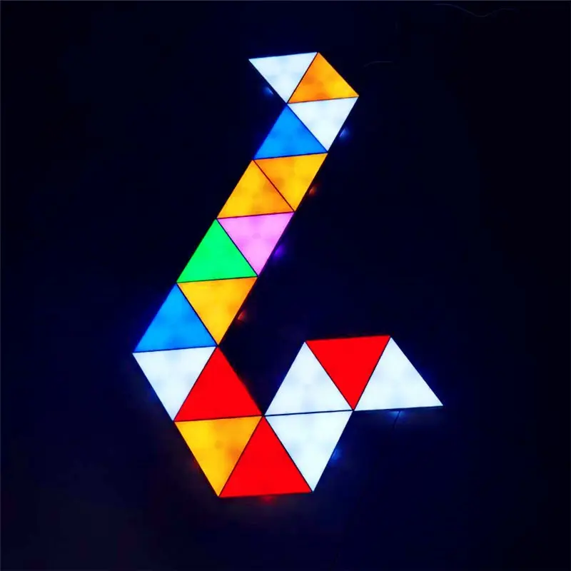 Remote and Touch Control Multicolor Triangle Modules Smart Wall Light For Home Club Living Room Decoration