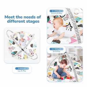 Tapis de jeu pour bébé, tapis pour le temps passé sur le ventre, avec un design pliable exclusif, lavable en machine, tapis de jeu pour bébé pour le sol - Product Image 6