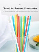 Pailles jetables transparentes fines en plastique de qualité alimentaire pour thé au lait, jus, cola, lait de soja, emballées individuellement, 1000 pièces