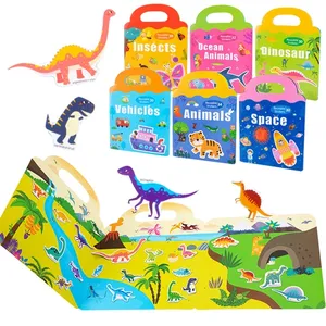 Çocuklar sahne manyetik bulmaca Montessori meşgul kitap açık uçlu eğitim oyuncak araba hayvan şekli eşleştirme oyunu sessiz kitap yapboz oyuncaklar