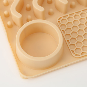 XHJ Silicone Pet Slow Feeding Plate Rectangular Multi-function Cat <b>Dog</b> Foodware Anti-Choking <b>Mat</b> <b>Bowl</b> Pad 300g Wholesale - Product Image 4