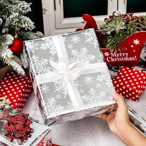 Reversible Christmas <b>Wrapping</b> <b>Paper</b> Silver Snowflakes 46.8 Square Feet Recyclable Gift Craft <b>Paper</b> - Product Image 3