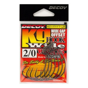 Decoy K9 Wide Gap Offset Hook 2/0 For Bait <b>Worms</b> Freshwater Fishing Crank Hook 7 Pack - Product Image 1