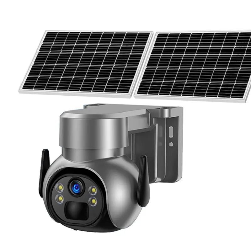 Hot Selling Cheapest 24 Hours No-stop Dual Solar Panel Solar 4G LTE Outdoor  Security Camera Solar Floodlight With 2K Camera