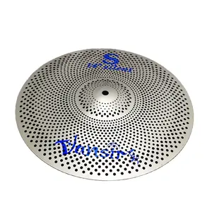 Vansir Low Volume Quiet Mute Becken Set 14 "Hihat 16" Crash 18 "Crash 20" Fahrt für Anfänger Silber Farbe