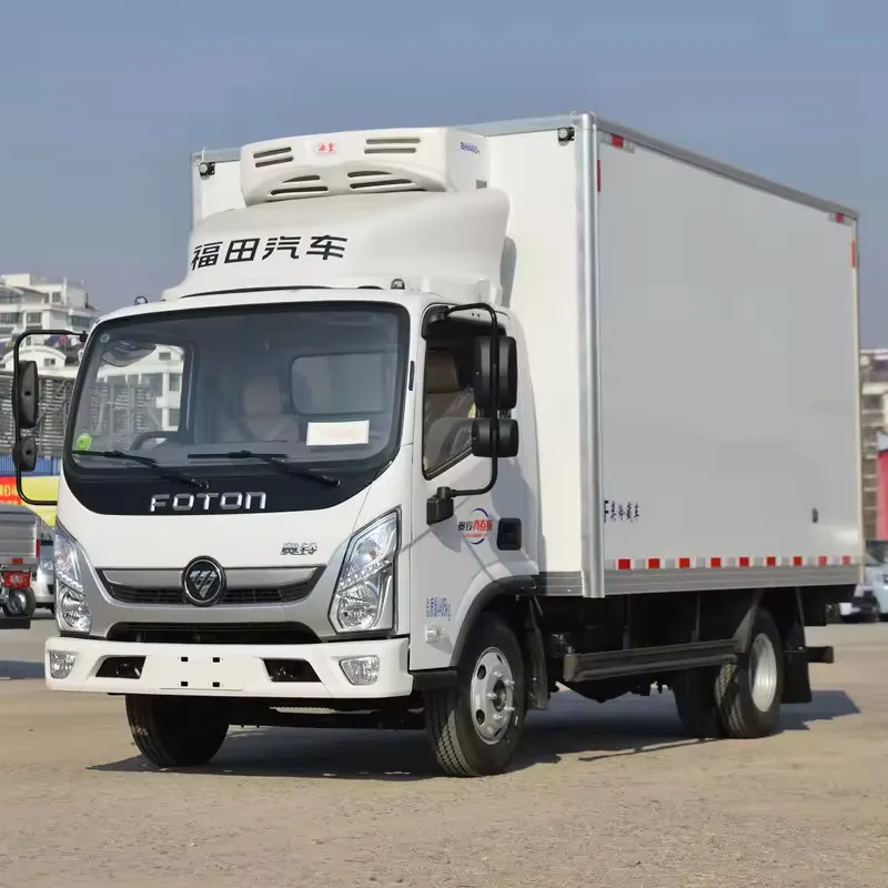China Nieuwe Foton Transport Voedsel Vlees Vis 5 Ton Vriezer Bestelwagen 4X2 Koelkast Vrachtwagen