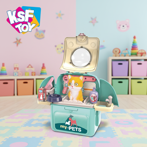 2025 Yeni KSF 2'si 1 Arada Okul Öncesi Eğitici Köpek Yavrusu Evcil Hayvan Bakım Oyuncak Seti Çocuklar İçin Rol Yapma Oyunu Plastik - Product Image 6