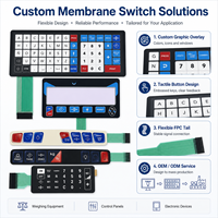 Teclado de Membrana Personalizado OEM con Superposición Gráfica y Cable Flexible para Panel de Control de Equipos de Pesaje Industrial