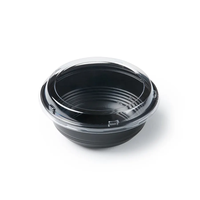 Bol rouge et noir en PP de 1400 ml personnalisé bol d'emballage jetable bol japonais Sushi Ramen