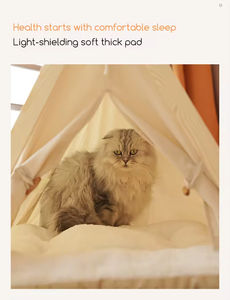 Tente <span class=keywords><strong>tipi</strong></span> portable et lavable pour chien et chat avec coussin épais, maison pour animaux de compagnie d'<span class=keywords><strong>intérieur</strong></span> et d'extérieur pour chiots et chats - Product Image 5