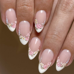 Uñas Postizas Francesas con Acabado Mate, Reutilizables, de Plástico, con Diseño Moderno y Estético - Product Image 5