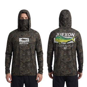 Sweat à capuche de chasse et de pêche pour <span class=keywords><strong>homme</strong></span> Dark Mossy Oak Camo - Couverture intégrale du visage UPF 50+ Imperméable Coupe-vent Respirant 100% polyester - Product Image 1