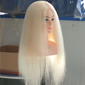 <span class=keywords><strong>Tête</strong></span> de poupée de Mannequin d'entraînement féminin en cheveux de chèvre longs <span class=keywords><strong>et</strong></span> droits pour Salon d'école de beauté pour pratique <span class=keywords><strong>coiffure</strong></span> coupe tressage - Product Image 1