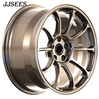 JJSEES Jantes en alliage d'aluminium forgé, finition bronze brillant, jantes forgées de 18 à 22 pouces, PCD 5x112 5x114.3 5x120, compatibles avec BMW Audi Mercedes