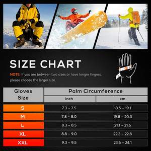 Gants de ski chauffants électriques rechargeables imperméables 7,4 V 22,2 Wh pour femmes et hommes pour le travail en hiver, le ski, le snowboard - Product Image 2