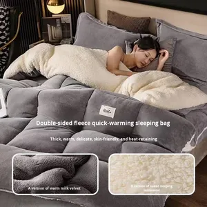 Manta ChamXue, <span class=keywords><strong>edredón</strong></span> de invierno de estilo europeo ecológico con estampado de terciopelo de leche, <span class=keywords><strong>edredón</strong></span> grueso de poliéster, suave, cómodo y cálido - Product Image 4