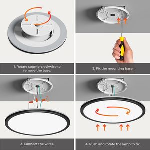 Lámpara de Techo LED Empotrada Matane de 12 Pulgadas con Control Remoto, Luz Nocturna de 2000K Cálida, Ajustable de 3000K a 6500K - Product Image 4