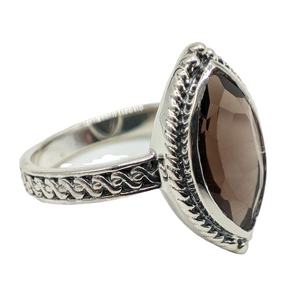 Natural Smoky Quartz Crystal Ring Adjustable Handmade Jewelry for Women with Polished Stone Design Ideal for Elegant Casual - Product Image 3