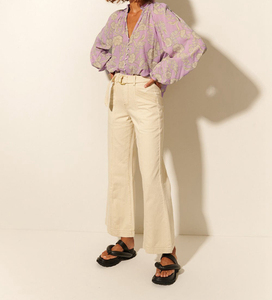 Abbigliamento da <span class=keywords><strong>donna</strong></span> Retro <span class=keywords><strong>Oversize</strong></span> camicia di cotone e lino alta qualità stampata a scollo a V manica lunga elegante camicetta Top - Product Image 3