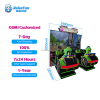 Simulateur de course à double écran de 55 pouces à pièces RaiseFun, machine vidéo de course automobile à deux joueurs, vitesse de course, à vendre