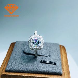 Bague de fiançailles personnalisée en or blanc massif 9k 14k 18k 1,0 carat 6,5 mm rond couleur D VVS Moissanite Diamant de laboratoire - Product Image 5