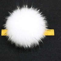 Pompons ronds en fourrure de raton laveur véritable, 10-20 cm, pour sacs à main, porte-clés et bonnets tricotés, pompon en fourrure authentique