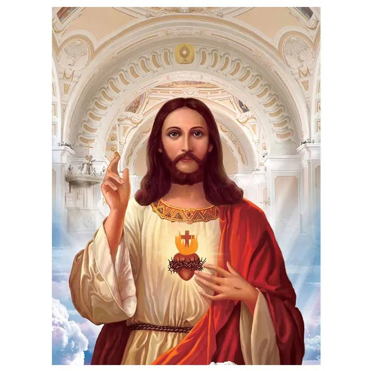 गर्म बेच 3d lenticular मुद्रण तस्वीर 5d यीशु के पोस्टर