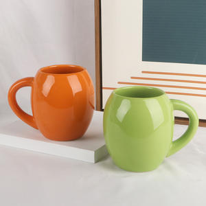 Mug en céramique moderne grande capacité, couleur unie avec poignée, pour café, usage domestique, cadeau - Product Image 4