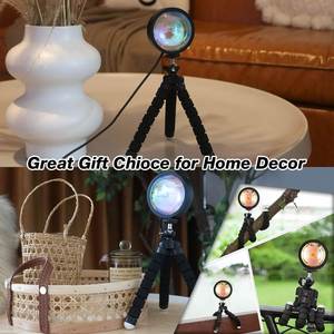 Lámpara LED Popular con Efecto Atardecer, Luz Nocturna USB de Arcoíris Neón, Lámpara de Proyección de Atardecer con Cambio de Color para Transmisiones en Vivo - Product Image 4