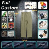 Pantalon de survêtement en molleton épais 345G pour homme, coupe droite, OEM ODM, logo personnalisé, vente en gros, pantalon de jogging d'hiver pour homme avec poches