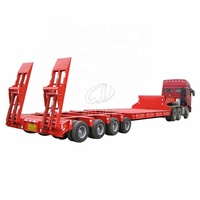 Semi-remorque surbaissée haute résistance 3 essieux 50-60 tonnes pour le transport d'équipements de construction avec rampe