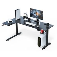BEISIJIE coin moteur unique bureau d'ordinateur en option assis debout Table de bureau réglable en forme de L Table de jeu de bureau