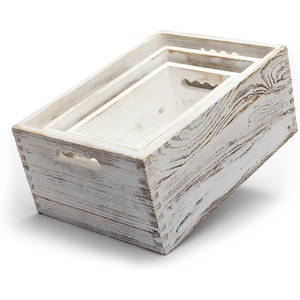 White Rustic Wooden Storage Box White Rustic Wooden Storage Box