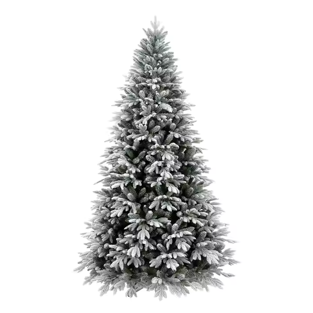 High Quality Pre Lit Artificial Christmas Tree  Snow Flocked Spruce Lighted Artificial Prelit LED Xmas Tree