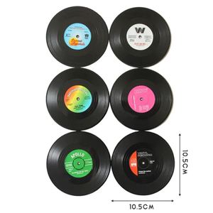 Vintage Mug Coaster Vinyl Not Easily Deformed Record Coaster <b>Silicone</b> Coaster Silica Gel Vinyl Placemat Insulation - Product Image 6